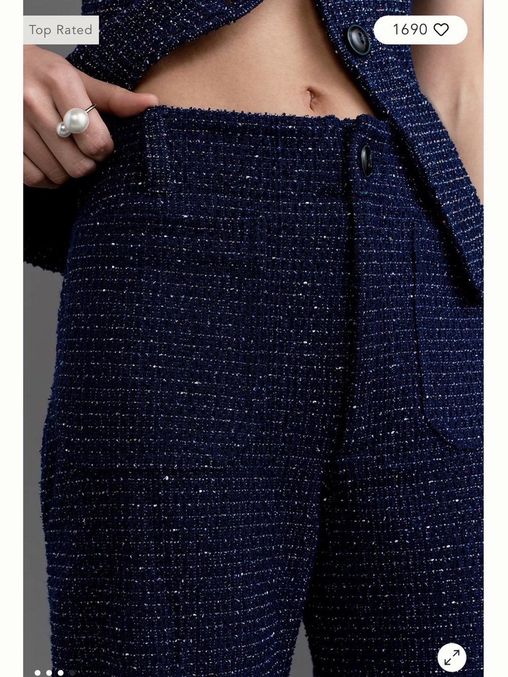 NWT Anthropologie Maeve Colette Wide Leg Cropped Pants - Picture 4 of 7